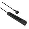 helos Steckdosenleiste ADVANCED, 5-fach, USB-Charger schwarz, 1,5m, mit Schalter robustes ansprechendes Design , 1,5m Zuleitung mit Flachstecker , Leiterquerschnitt: 1,5 mm² , Kabeltyp: H05VV-F 3G1.5mm , mit Druck-Schalter , 5 Schutzkontaktsteckdosen 45° gedreht , mit 2 USB Charger 2.4A Max. , mit Kinderschutz , belastbar bis zu 16 A/250V (3500 Watt) , VDE-zertifiziert , Farbe: weiß