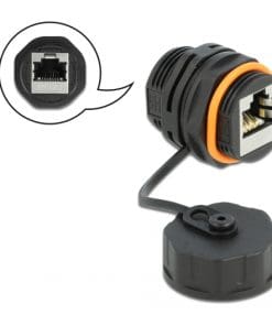Delock Kabelverbinder RJ45 Buchse zu RJ45 Buchse Cat.6A mit Verschlusskappe