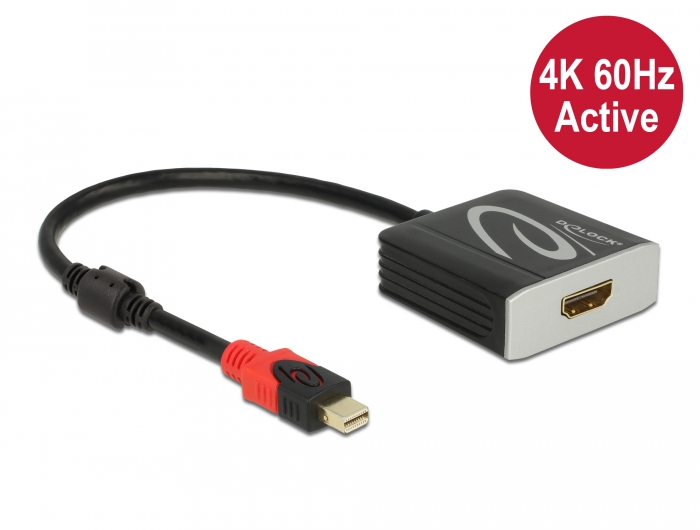 Delock Aktiver mini DisplayPort 1.4 zu HDMI Adapter 4K 60 Hz (HDR) Delock Aktiver mini DisplayPort 1.4 zu HDMI Adapter 4K 60 Hz (HDR)