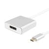 helos Adapterkabel, USB 3.1 Type-C Stecker/DisplayPort 1.2 Bu., PREMIUM, silber mini DisplayPort 1.2 St./HDMI 2.0 Buchse , 3840 x 2160 @ 60 HZ , PREMIUM , TPE-Außenmantel (hochflexibel) , Alumnium-Gehäuse , Kabellänge: 10cm , vergoldete Kontakte , ULTRA HD 4K ,Farbe: silber