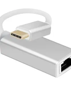 helos Adapterkabel Ethernet, USB 3.1 Type-C St./RJ45 Buchse, PREMIUM, silber