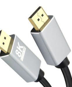 helos Anschlusskabel, DisplayPort Stecker/Stecker, PREMIUM 8K, 1,0m, schwarz