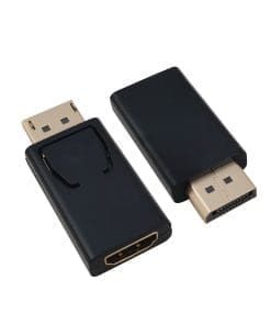 helos Adapter vergoldet, DisplayPort Stecker/HDMI Buchse, schwarz