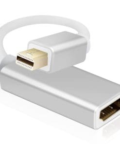 helos Adapterkabel, mini DisplayPort Stecker/ HDMI Buchse, PREMIUM 4K, silber