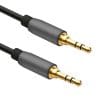 Klinke 3,5mm St./Klinke 3,5mm 90° gewinkelt St. 3 Pin , PREMIUM , Aluminium-Gehäuse , vergoldete Kontakte , ROHS 2.0 und REACH-konform , Farbe: schwarz