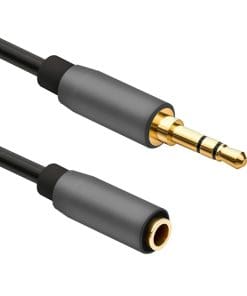 helos Verlängerungskabel, Klinke 3,5mm St./Buchse 3 Pin, PREMIUM, 1,0m, schwarz