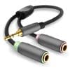 helos Adapterkabel, Klinke 3,5mm Stecker/2x Klinke 3,5mm Buchse,PREMIUM, schwarz mini DisplayPort 1.2 St./HDMI 2.0 Buchse , 3840 x 2160 @ 60 HZ , PREMIUM , TPE-Außenmantel (hochflexibel) , Alumnium-Gehäuse , Kabellänge: 10cm , vergoldete Kontakte , ULTRA HD 4K ,Farbe: silber