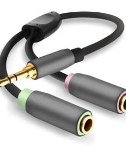 helos Adapterkabel, Klinke 3,5mm Stecker/2x Klinke 3,5mm Buchse,PREMIUM, schwarz