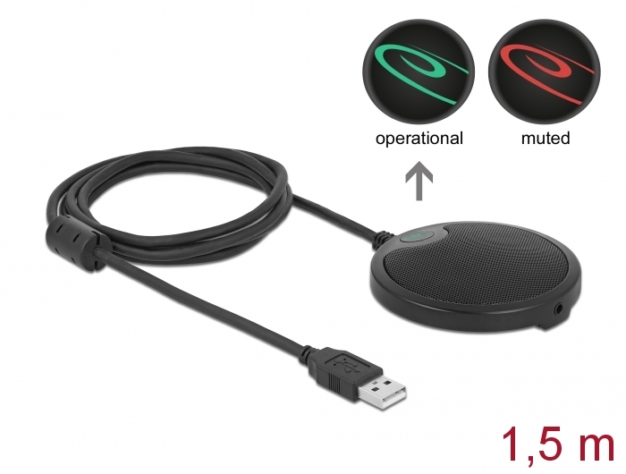 Delock USB Kondensator Mikrofon Omnidirektional für Konferenzen Delock USB Kondensator Mikrofon Omnidirektional für Konferenzen