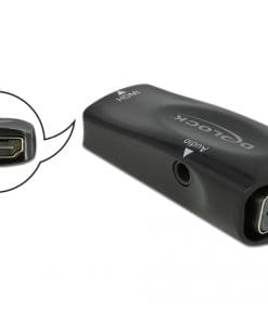Delock Adapter HDMI-A Buchse zu VGA Buchse 1080p mit Audio
