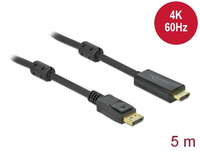 Delock Aktives DisplayPort 1.2 zu HDMI Kabel 4K 60 Hz 5 m Delock Aktives DisplayPort 1.2 zu HDMI Kabel 4K 60 Hz 5 m