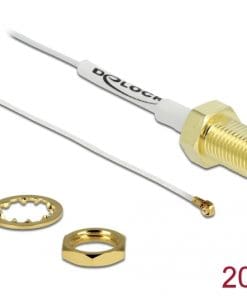 Delock Antennenkabel SMA Buchse zum Einbau zu MHF® 4 Stecker 0.81 20 cm