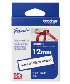 Brother Textilband TZe-R231 weiß / schwarz 12mm x 4m – Bild 3