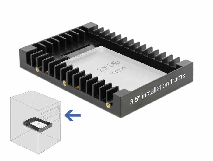 Delock 3.5" Einbaurahmen für 2.5" SATA Laufwerk schwarz Delock 3.5" Einbaurahmen für 2.5" SATA Laufwerk schwarz