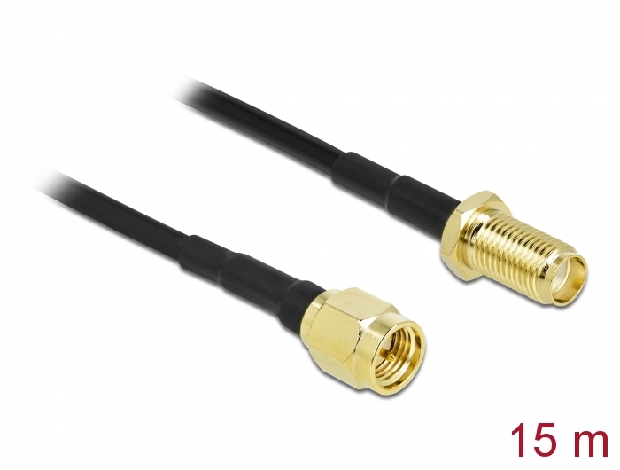 Delock Antennenkabel SMA Stecker zu SMA Buchse LMR/CFD100 15 m low loss Delock Antennenkabel SMA Stecker zu SMA Buchse LMR/CFD100 15 m low loss