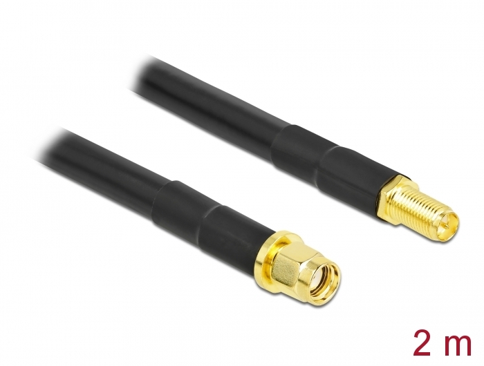 Delock Antennenkabel RP-SMA Stecker zu RP-SMA Buchse LMR/CFD300 2 m low loss Delock Antennenkabel RP-SMA Stecker zu RP-SMA Buchse LMR/CFD300 2 m low loss
