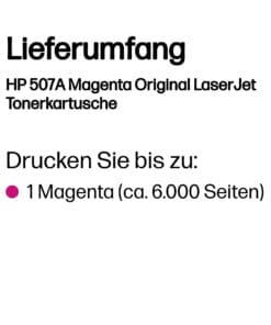 HP 507A Magenta Original LaserJet Tonerkartusche HP 507A Magenta Original LaserJet Tonerkartusche – Bild 3