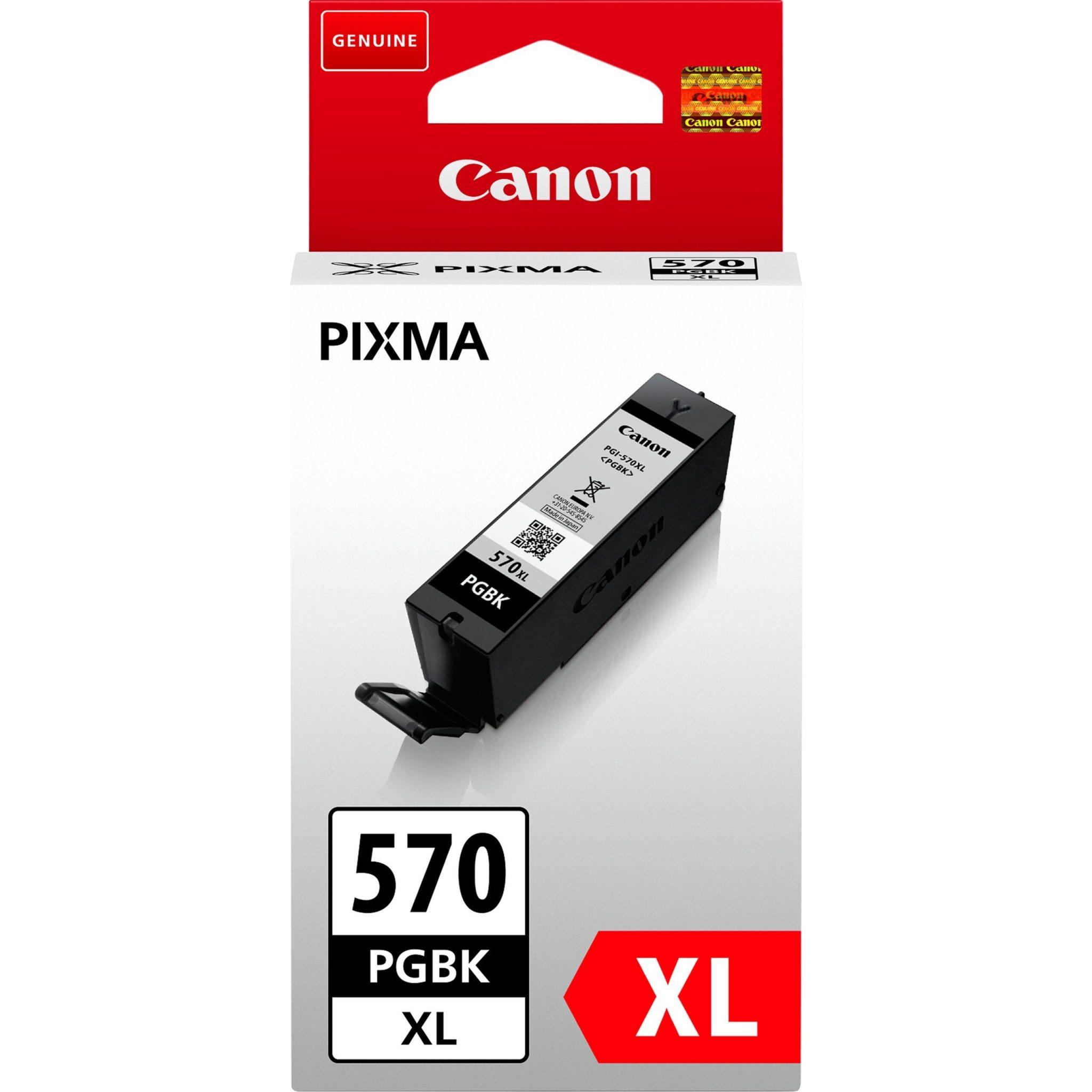 Canon Tintenpatrone PGI-570XL schwarz (22ml) Diese 11,2 ml schwarze Pigmenttinte wird zum Druck von hochwertigen Dokumenten auf Normalpapier verwendet und sorgt für ein gestochen scharfes Schriftbild. Standard-Schwarztinte zum Drucken von bis zu 400 Seiten im Format A4 (gemäß ISO/IEC 24711¹ Standard).
