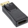InLine® DisplayPort Adapter, DisplayPort Stecker auf HDMI Buchse, 4K2K, mit Audio, schwarz, schwarz