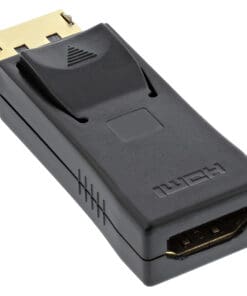 InLine® DisplayPort Adapter, DisplayPort Stecker auf HDMI Buchse, 4K2K, mit Audio, schwarz, schwarz