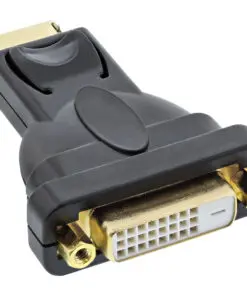 DisplayPort Adapter, DisplayPort Stecker auf DVI-D 24+1 Buchse, schwarz, schwarz