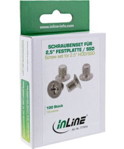 Alternative view of 100er Pack InLine® Schraubenset, für 2,5" Festplatte / SSD, 3mm, flacher Senkkopf, silber
