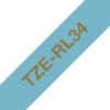 Textilband TZe-RL34 nicht klebend gold auf hellblau 12mm x 4m Brother Textilband TZe-RE54 mit goldener Schrift auf rosanem Hintergrund und einer Breite von 24 Millimeter, sowie 4 Meter Länge.