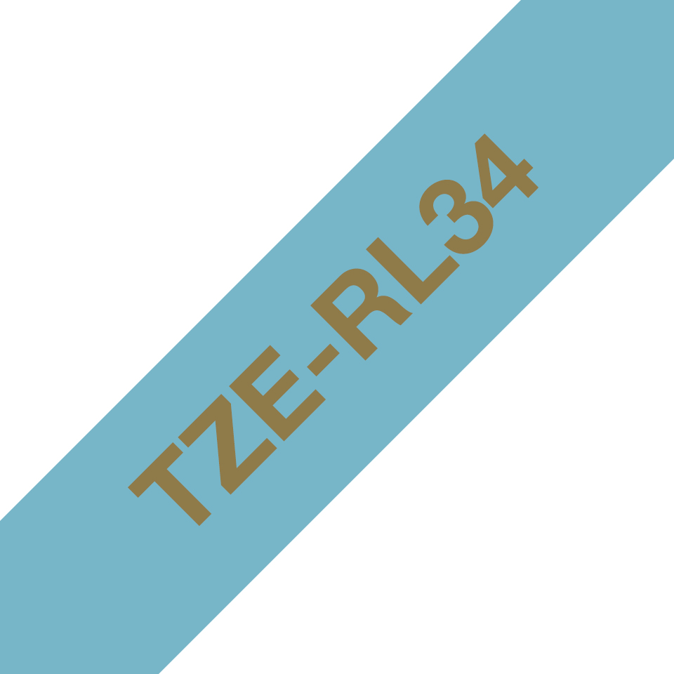 Textilband TZe-RL34 nicht klebend gold auf hellblau 12mm x 4m Textilband TZe-RL34 nicht klebend gold auf hellblau 12mm x 4m