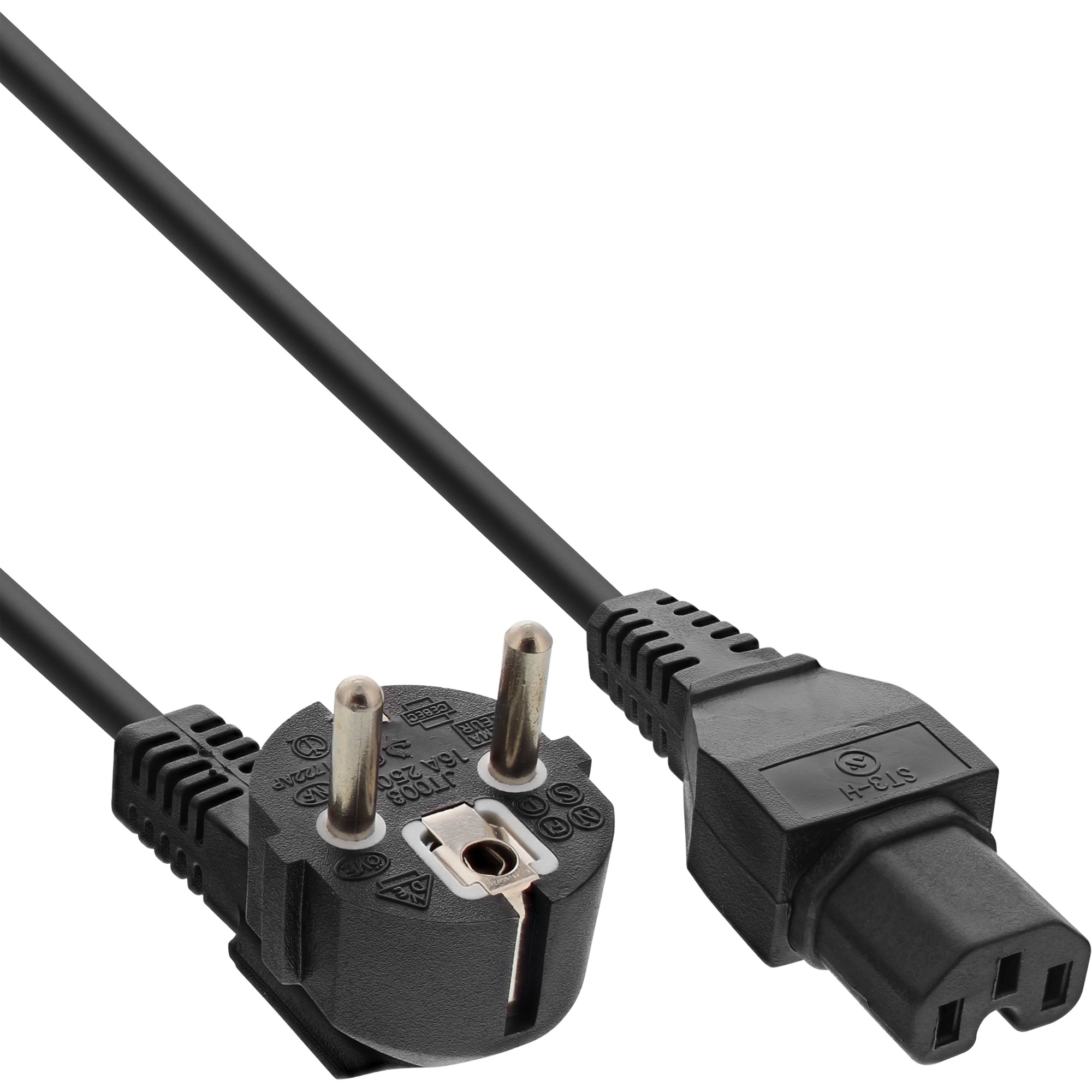 InLine® Netzkabel, Schutzkontakt gewinkelt auf Warmgerätestecker C15 gerade, schwarz, 1,8m, schwarz InLine® Netzkabel, Schutzkontakt gewinkelt auf Warmgerätestecker C15 gerade, schwarz, 1,8m, schwarz