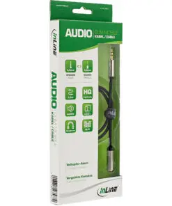 Alternative view of InLine® Slim Audio Kabel Klinke 3,5mm ST/BU, Stereo, 10m, schwarz