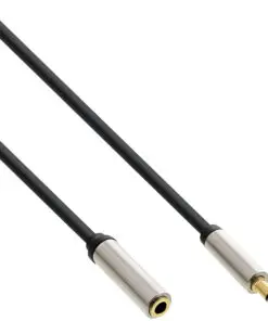 InLine® Slim Audio Kabel Klinke 3,5mm ST/BU, Stereo, 10m, schwarz