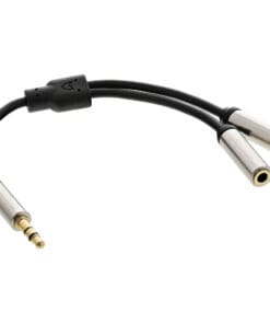 Alternative view of InLine® Slim Audio Y-Kabel 3,5mm Klinke ST an 2x BU, 0,15m, Retail-Sonderedition, schwarz