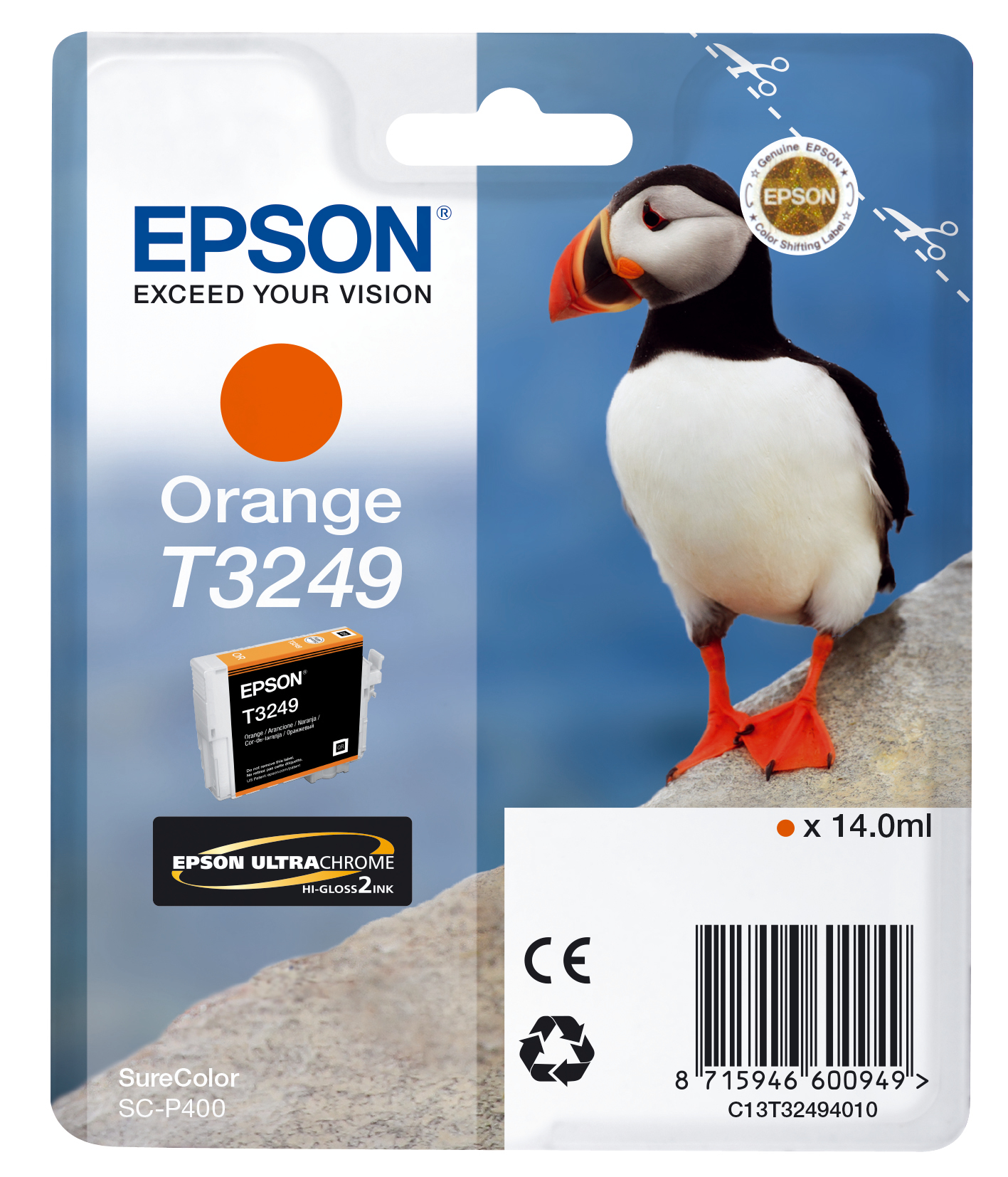 Epson Tintenpatrone T3249 Orange (14,0ml) Epson Tintenpatrone T3249 Orange (14,0ml)