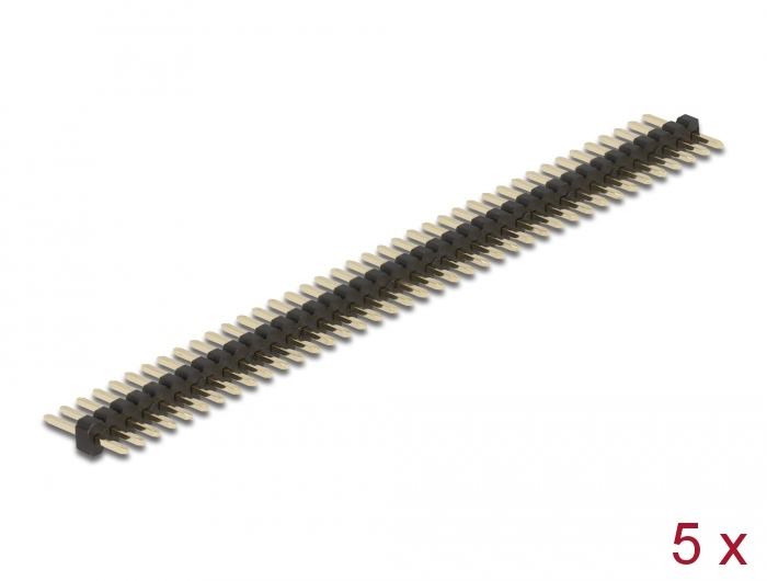 Delock Stiftleiste 40 Pin, Rastermaß 1,27 mm, 1-reihig, gerade, 5 Stück Delock Stiftleiste 40 Pin, Rastermaß 1,27 mm, 1-reihig, gerade, 5 Stück