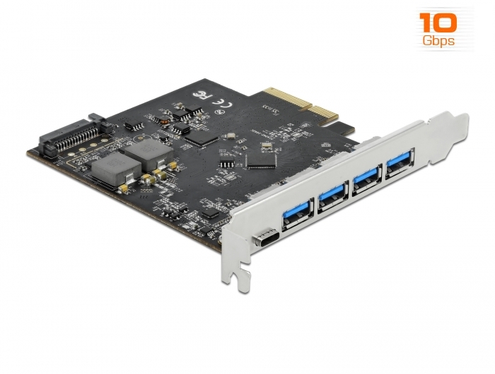 Delock PCI Express x4 Karte zu 1 x USB Type-C + 4 x USB Typ-A Delock PCI Express x4 Karte zu 1 x USB Type-C + 4 x USB Typ-A