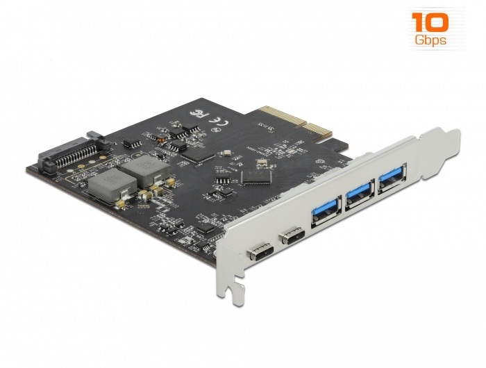 Delock PCI Express x4 Karte zu 2 x USB Type-C + 3 x USB Typ-A Delock PCI Express x4 Karte zu 2 x USB Type-C + 3 x USB Typ-A