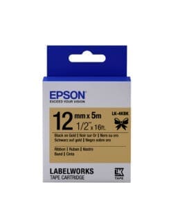 Epson Gift Tape - Satinband Gold / Schrift Schwarz 12mm