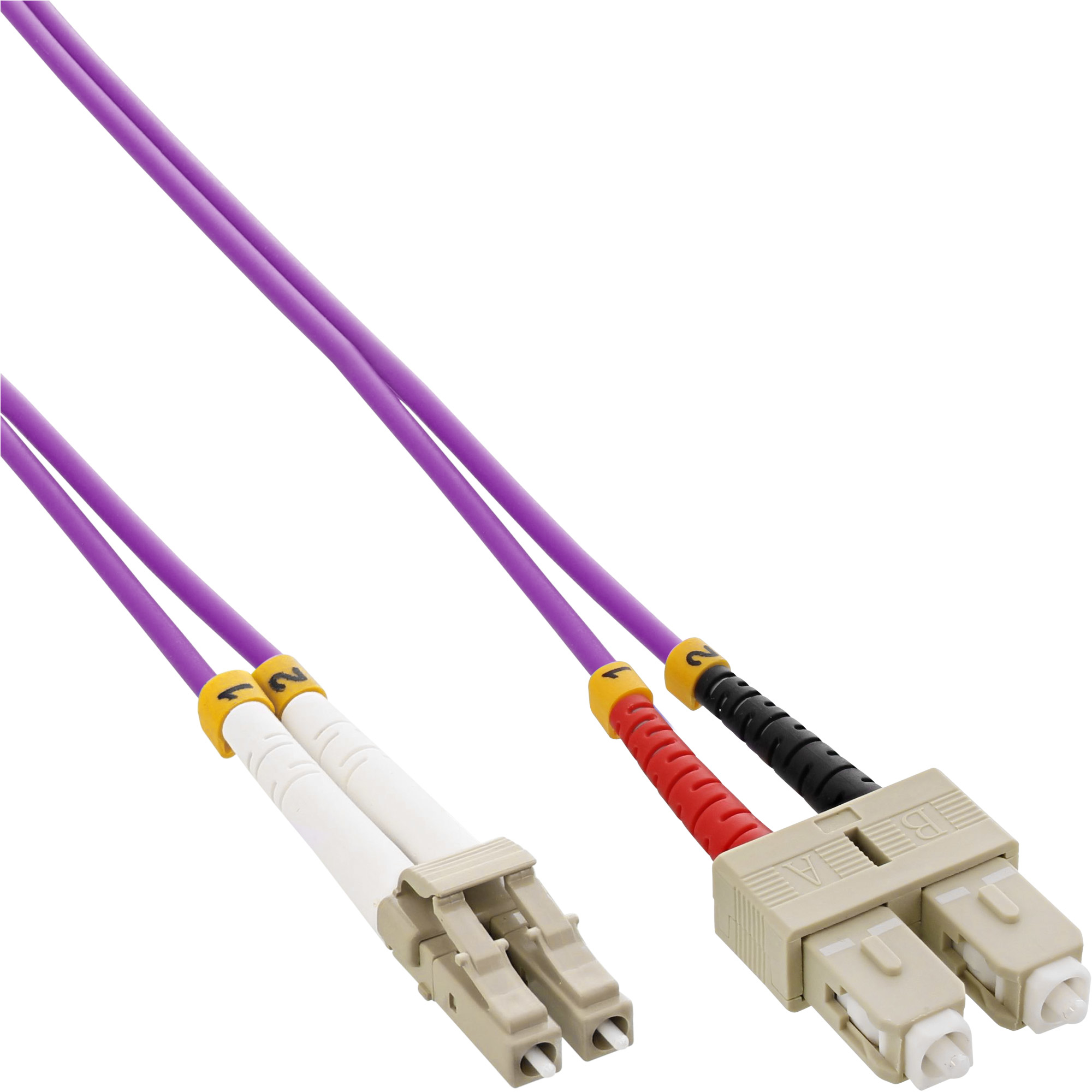 InLine® LWL Duplex Kabel, LC/SC, 50/125µm, OM4, 10m, violett InLine® LWL Duplex Kabel, LC/SC, 50/125µm, OM4, 10m, violett