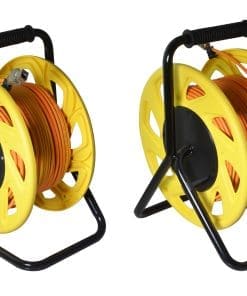helos Kabeltrommel, Netzwerkkabel Cat 7A, mobil, orange/gelb, 50,0m