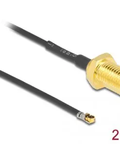 Delock Antennenkabel RP-SMA Buchse zum Einbau zu MHF® 4L LK Stecker 1.37 20 cm