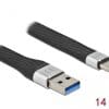 Delock USB 3.2 Gen 1 FPC Flachbandkabel USB Typ-A zu USB Type-C 14 cm PD 3 A