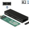 Delock Externes USB Type-C Combo Gehäuse für M.2 NVMe PCIe oder SATA SSD - werkzeugfrei