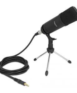 Delock Professionelles Podcasting Mikrofon mit XLR Anschluss und 3 Pin Klinke