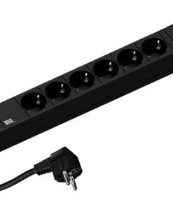 Bachmann Steckdosenleiste CONNECT LINE 6-fach, schwarz, 2,0m, ohne Schalter