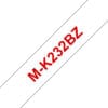 Brother Schriftband M-K232 (nicht lam.) Rot auf Weiß 12mm x 8m Brother - Weiß, Rot - Rolle (0,9 cm x 7,7 m) 1 Stck. Druckerband - für P-Touch PT-15, PT-20, PT-2000, PT-3000, PT-500, PT-5000, PT-6, PT-8, PT-8E