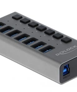 Delock Externer SuperSpeed USB Hub mit 7 Ports + Schalter