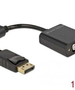 Delock Adapter DisplayPort 1.2 Stecker zu VGA Buchse Passiv schwarz