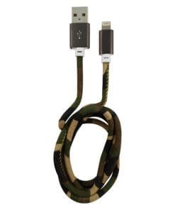 LC-Power LC-C-USB-Lightning-1M-5 (MFI) USB A zu Lightning Kabel, Camouflage grün, 1m
