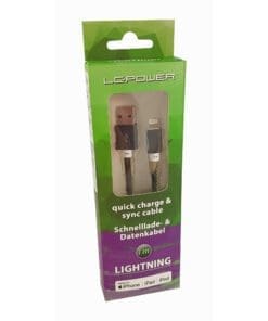 Alternative view of LC-Power LC-C-USB-Lightning-1M-5 (MFI) USB A zu Lightning Kabel, Camouflage grün, 1m