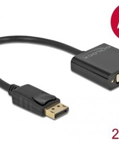Delock Adapter DisplayPort 1.2 Stecker zu DVI Buchse 4K Aktiv schwarz